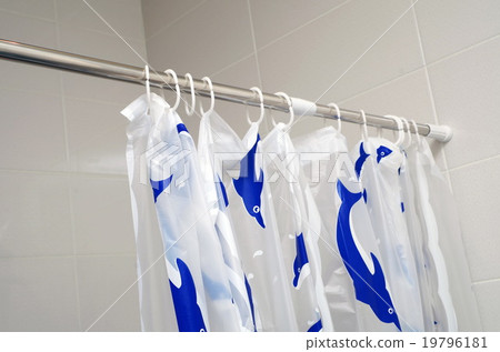 bathroom curtain closeup 19796181