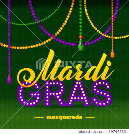 Mardi Gras Party Poster. Calligraphy and 19796583