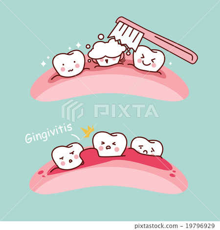 cartoon tooth brush and gingivitis cartoon tooth brush and gingivitis 19796929