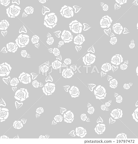 Rose with leaf seamless pattern - Stock Illustration [19797472] - PIXTA