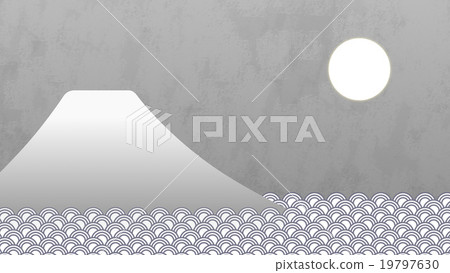 Horizontal - Mt. Fuji and the moon _ 01 Horizontal - Mt. Fuji and the moon _ 01 19797630