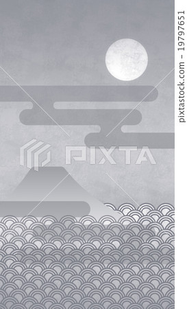 Vertical - Mt. Fuji, Moon and Clouds (Kasumi) _ 15 Vertical - Mt. Fuji, Moon and Clouds (Kasumi) _ 15 19797651