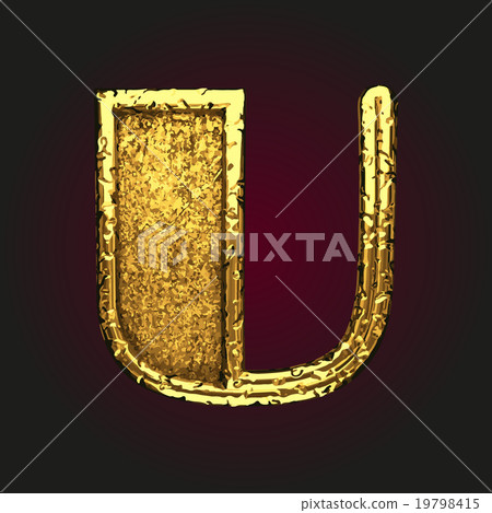 u vector golden letter - Stock Illustration [19798415] - PIXTA