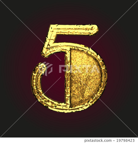 5 vector golden letter 19798423