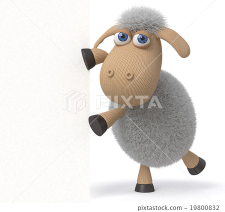 3d lamb with a billboard 3d lamb with a billboard 19800832