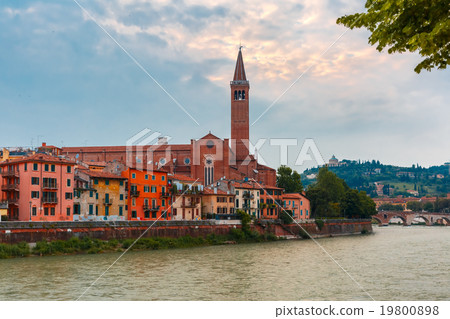 Adige River Embankment in Verona, Italy 19800898