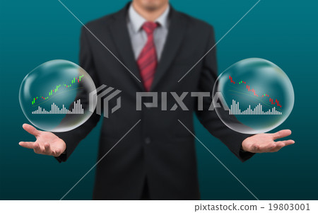 man show stock chart in bubble man show stock chart in bubble 19803001