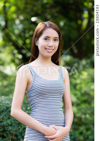 Asian woman at park Asian woman at park 19804593