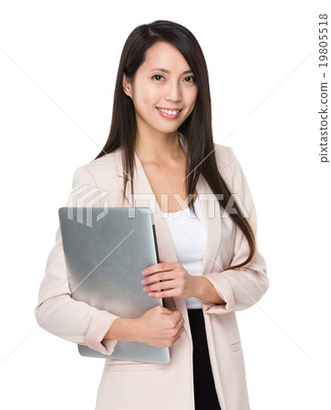 Businesswoman hold with laptop Businesswoman hold with laptop 19805518