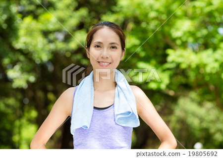 Asian woman after running 19805692