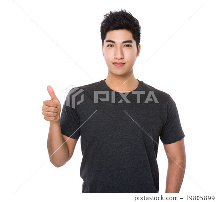 Asian young man with thumb up Asian young man with thumb up 19805899