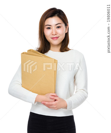 Young Woman hold with folder Young Woman hold with folder 19806011