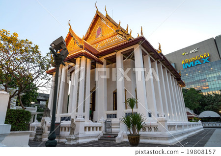 Thai temple church contrast with modern building Thai temple church contrast with modern building 19808157