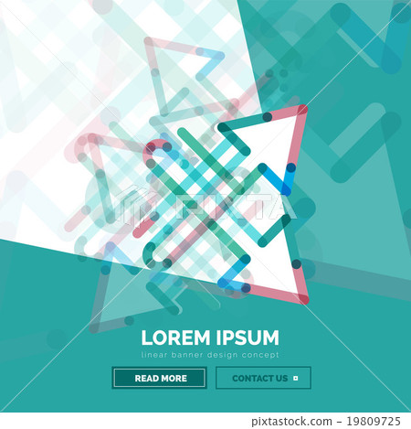 Abstract banner template with arrows, linear 19809725