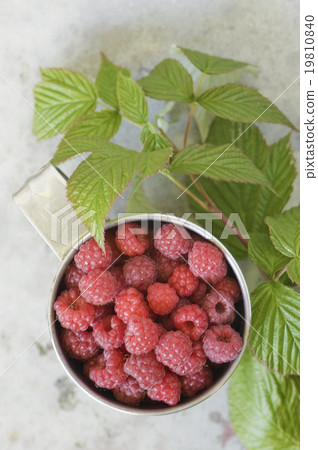 Fresh raspberry in the metal cup 19810840