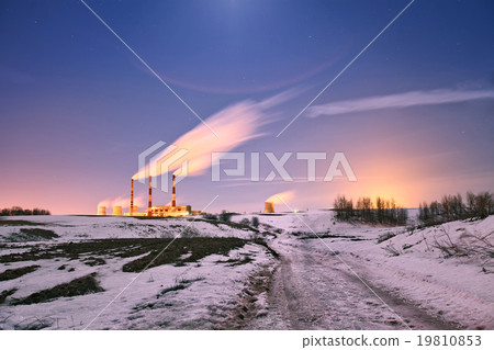 Power plant in the night. Power plant in the night. 19810853