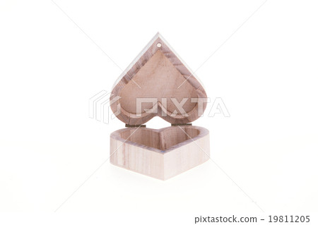 heart wood box of love on white background 19811205