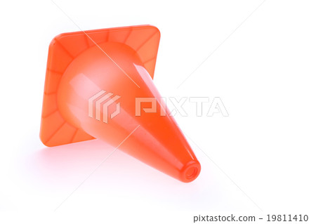 orange cone used warning sign under construction 19811410