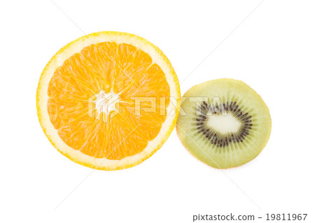 orange and kiwi fruit isolated on white background 19811967