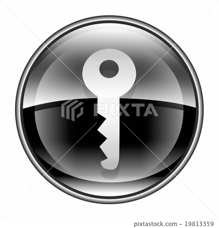 Key icon black, isolated on white background 19813359