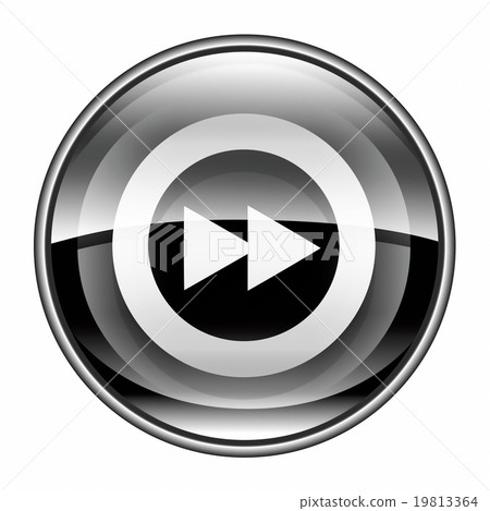 Rewind Forward icon black, isolated on white  19813364