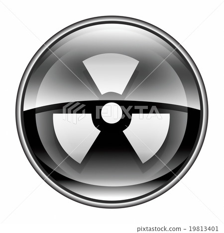 Radioactive icon black, isolated on white 19813401