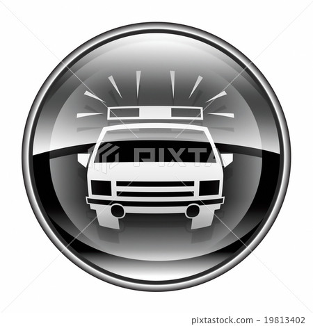 police icon black, isolated on white background. 19813402
