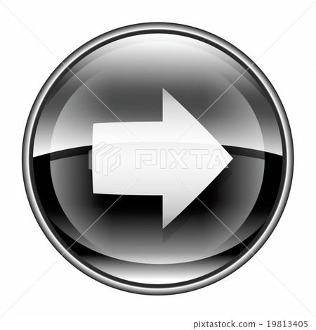 Arrow right icon black, isolated on white Arrow right icon black, isolated on white 19813405