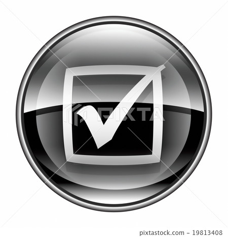 check icon black, isolated on white background. check icon black, isolated on white background. 19813408
