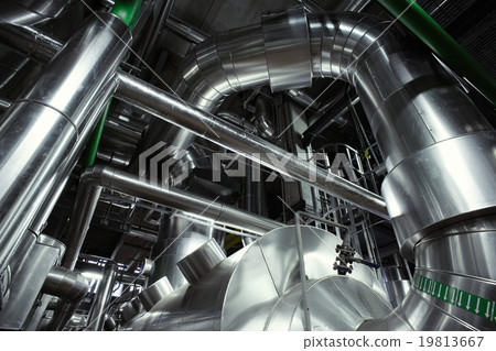 Industrial zone, Steel pipelines, valves  19813667