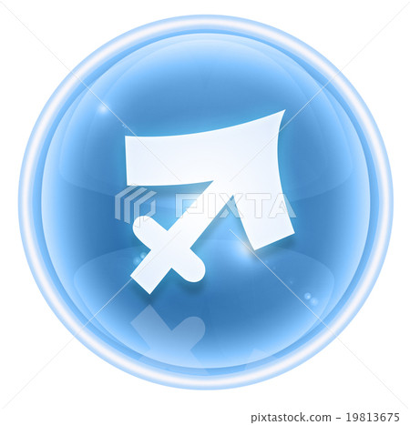 Sagittarius zodiac icon ice, isolated on white  19813675