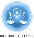 Libra zodiac icon ice, isolated on white 19813709