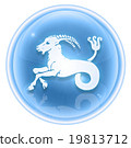 Capricorn zodiac icon ice, isolated on white 19813712
