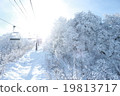 Clear snowy landscape from ski resort ice-ice lift 19813717