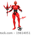Red devil play football 19814051