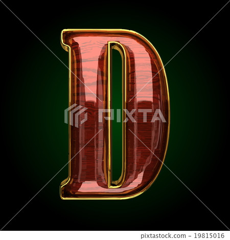 d vector golden letter with red wood d vector golden letter with red wood 19815016