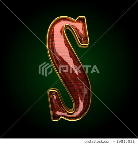 s vector golden letter with red wood s vector golden letter with red wood 19815031