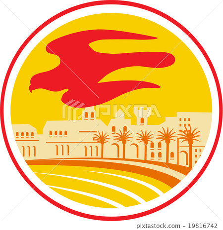 Peregrine Falcon Silhouette Oval Retro Peregrine Falcon Silhouette Oval Retro 19816742