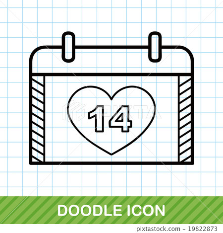 valentines calendar doodle 19822873