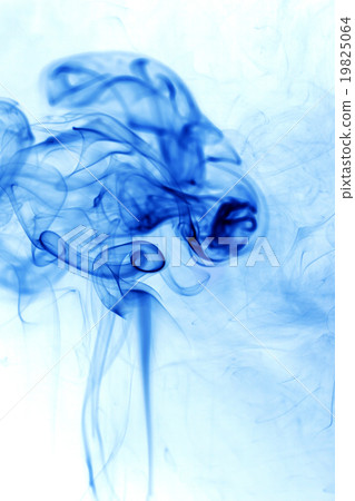 Blue smoke movement on white background. Blue smoke movement on white background. 19825064