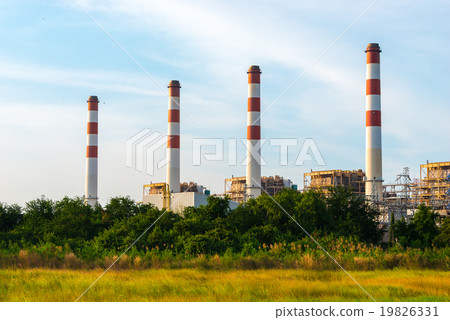 Industrial power plant with blue sky. 19826331