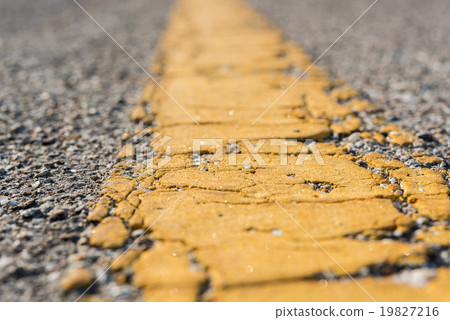 The yellow line on the old road 19827216
