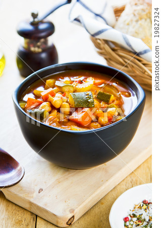 Vegetables soup with chickpea 19827324