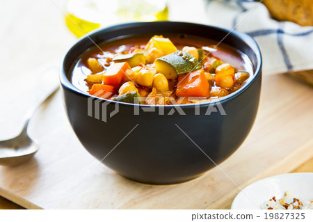 Vegetables soup with chickpea 19827325