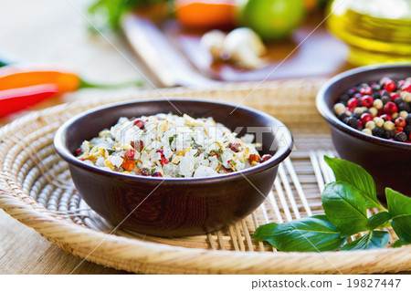 Sea salt with herbs and pepper Sea salt with herbs and pepper 19827447