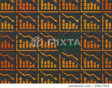 Finance concept: growth graph icon on wall Finance concept: growth graph icon on wall 19827959