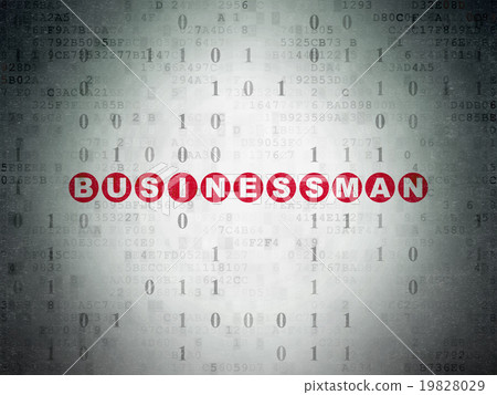 Business concept: Businessman on Digital Paper Business concept: Businessman on Digital Paper 19828029