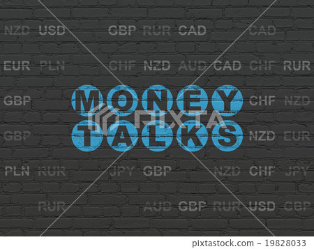 Business concept: Money Talks on wall background Business concept: Money Talks on wall background 19828033