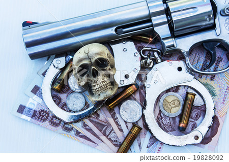 skull human handcuff and bullet .375 on money skull human handcuff and bullet .375 on money 19828092