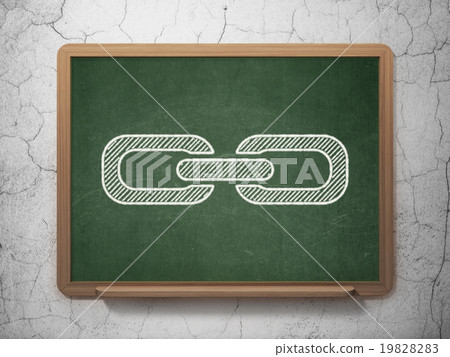 Web design concept: Link on chalkboard background 19828283